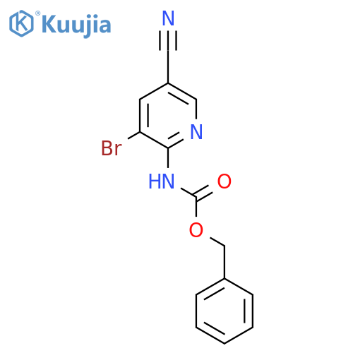 benzyl N-(3-bromo-5-cyanopyridin-2-yl)carbamate structure