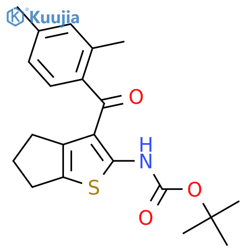 tert-butyl N-3-(2,4-dimethylbenzoyl)-4H,5H,6H-cyclopentabthiophen-2-ylcarbamate structure