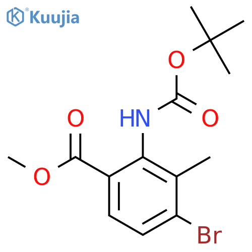 methyl 4-bromo-2-{(tert-butoxy)carbonylamino}-3-methylbenzoate structure
