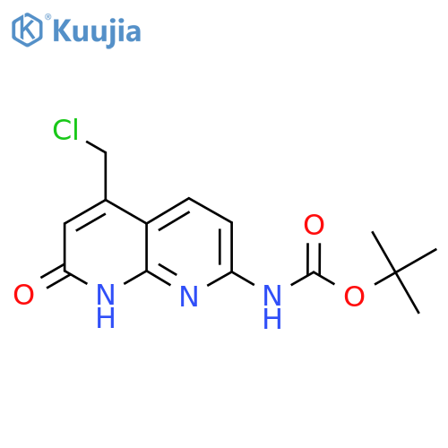 tert-butyl N-5-(chloromethyl)-7-oxo-7,8-dihydro-1,8-naphthyridin-2-ylcarbamate structure