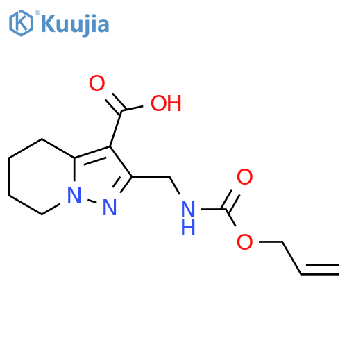 2-({[(prop-2-en-1-yloxy)carbonyl]amino}methyl)-4H,5H,6H,7H-pyrazolo[1,5-a]pyridine-3-carboxylic acid structure