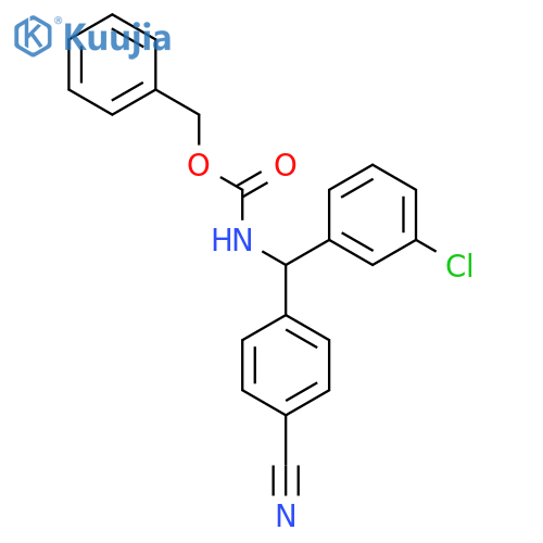 benzyl N-(3-chlorophenyl)(4-cyanophenyl)methylcarbamate structure