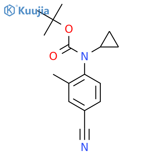 tert-butyl N-(4-cyano-2-methylphenyl)-N-cyclopropylcarbamate structure