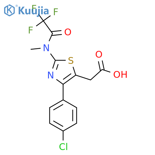 2-4-(4-chlorophenyl)-2-(2,2,2-trifluoro-N-methylacetamido)-1,3-thiazol-5-ylacetic acid structure