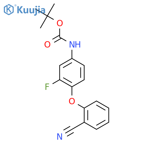 tert-butyl N-4-(2-cyanophenoxy)-3-fluorophenylcarbamate structure