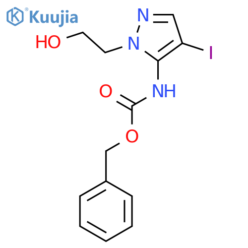 benzyl N-[1-(2-hydroxyethyl)-4-iodo-1H-pyrazol-5-yl]carbamate structure