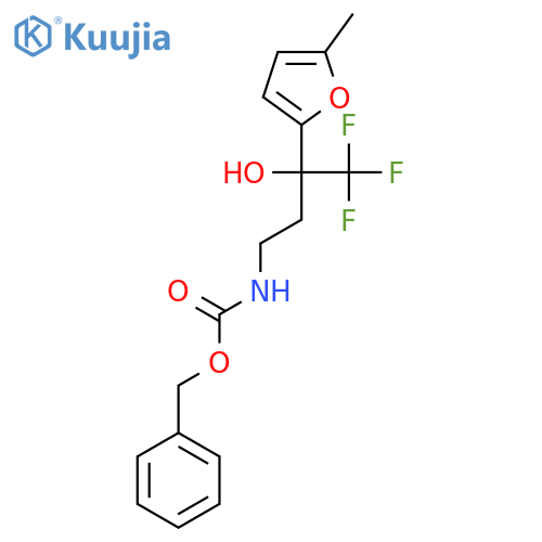 benzyl N-[4,4,4-trifluoro-3-hydroxy-3-(5-methylfuran-2-yl)butyl]carbamate structure