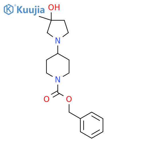 Benzyl 4-(3-hydroxy-3-methylpyrrolidin-1-yl)piperidine-1-carboxylate structure