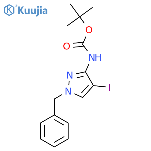 tert-butyl N-(1-benzyl-4-iodo-1H-pyrazol-3-yl)carbamate structure