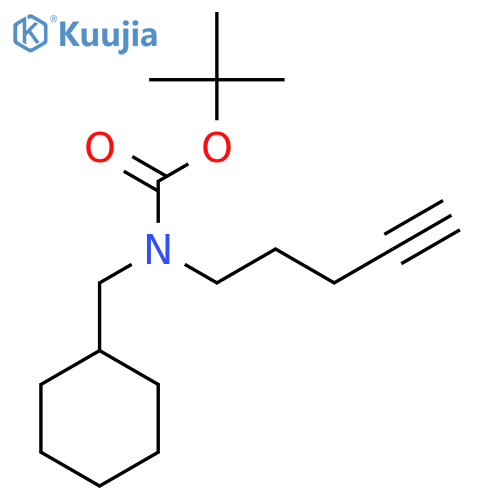 tert-butyl N-(cyclohexylmethyl)-N-(pent-4-yn-1-yl)carbamate structure