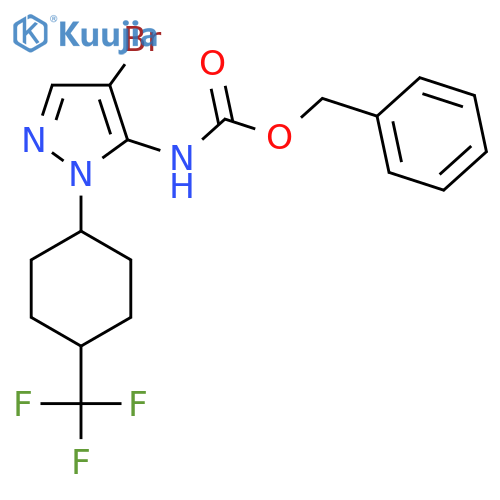 benzyl N-{4-bromo-1-4-(trifluoromethyl)cyclohexyl-1H-pyrazol-5-yl}carbamate structure