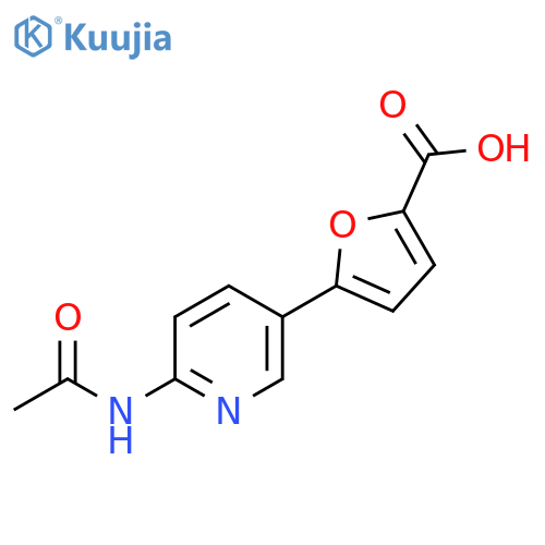 5-(6-Acetamidopyridin-3-yl)furan-2-carboxylic acid structure