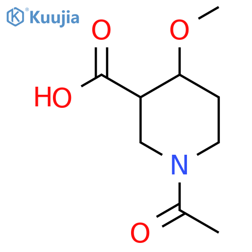 1-Acetyl-4-methoxypiperidine-3-carboxylic acid structure