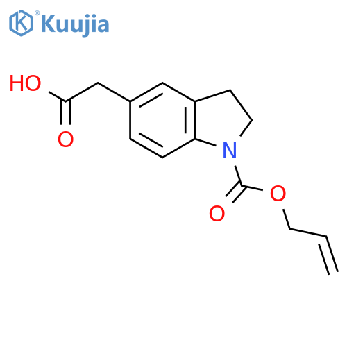 2-{1-(prop-2-en-1-yloxy)carbonyl-2,3-dihydro-1H-indol-5-yl}acetic acid structure