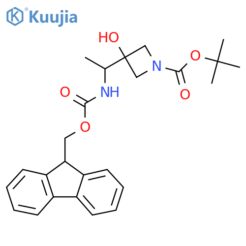 tert-butyl 3-[1-({[(9H-fluoren-9-yl)methoxy]carbonyl}amino)ethyl]-3-hydroxyazetidine-1-carboxylate structure