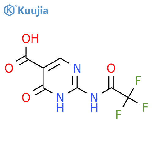 4-Hydroxy-2-(2,2,2-trifluoroacetamido)pyrimidine-5-carboxylic acid structure