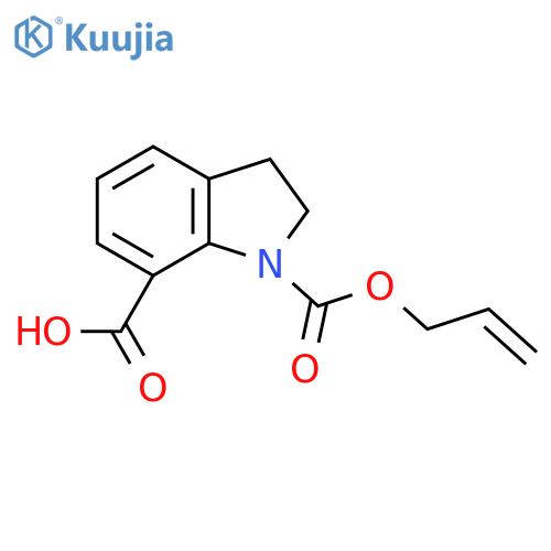 1-(prop-2-en-1-yloxy)carbonyl-2,3-dihydro-1H-indole-7-carboxylic acid structure