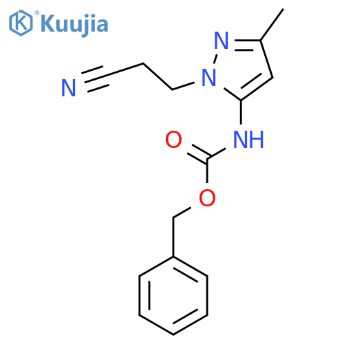 benzyl N-1-(2-cyanoethyl)-3-methyl-1H-pyrazol-5-ylcarbamate structure