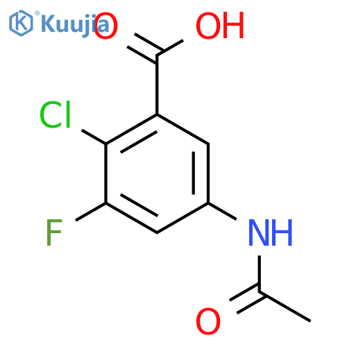2-Chloro-5-acetamido-3-fluorobenzoic acid structure