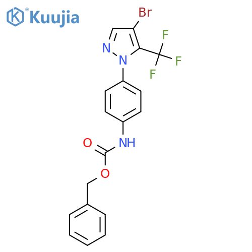 benzyl N-{4-4-bromo-5-(trifluoromethyl)-1H-pyrazol-1-ylphenyl}carbamate structure