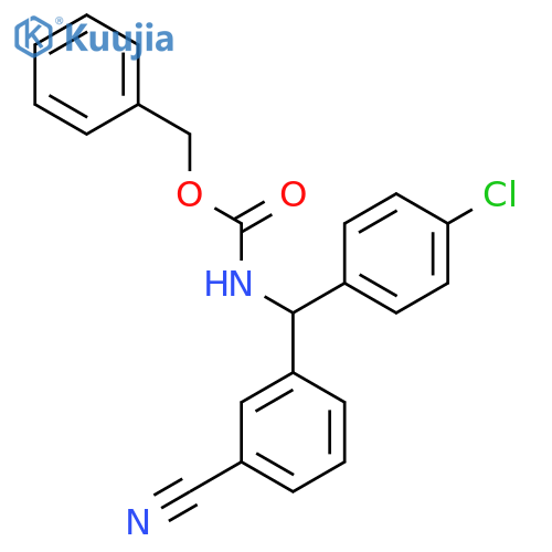 benzyl N-(4-chlorophenyl)(3-cyanophenyl)methylcarbamate structure