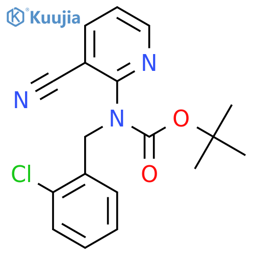 tert-butyl N-(2-chlorophenyl)methyl-N-(3-cyanopyridin-2-yl)carbamate structure