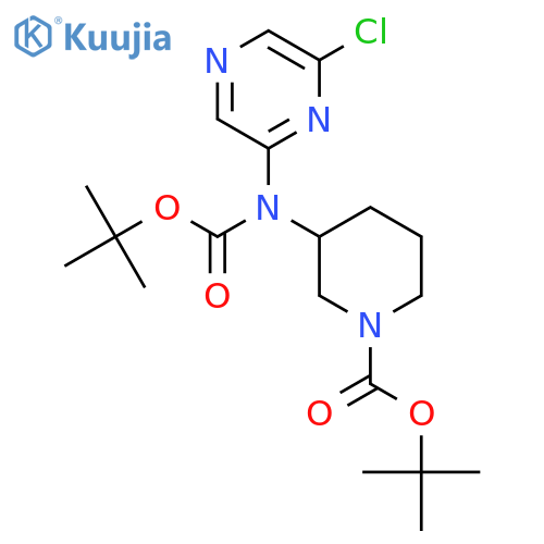 tert-butyl 3-{(tert-butoxy)carbonyl(6-chloropyrazin-2-yl)amino}piperidine-1-carboxylate structure
