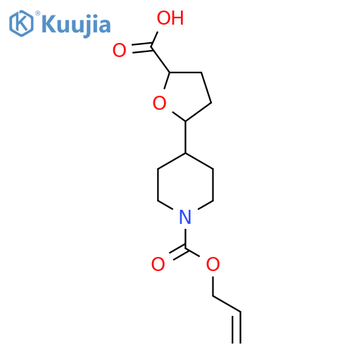5-{1-(prop-2-en-1-yloxy)carbonylpiperidin-4-yl}oxolane-2-carboxylic acid structure