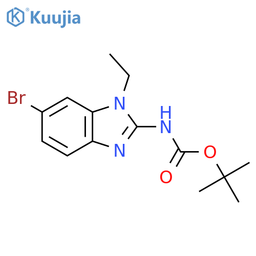 tert-butyl N-(6-bromo-1-ethyl-1H-1,3-benzodiazol-2-yl)carbamate structure