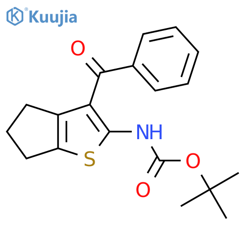 tert-butyl N-{3-benzoyl-4H,5H,6H-cyclopentabthiophen-2-yl}carbamate structure