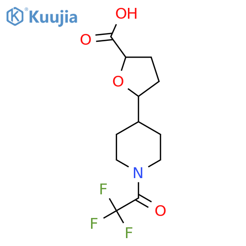 5-1-(2,2,2-trifluoroacetyl)piperidin-4-yloxolane-2-carboxylic acid structure