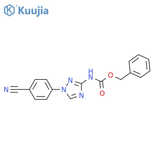 benzyl N-1-(4-cyanophenyl)-1H-1,2,4-triazol-3-ylcarbamate structure