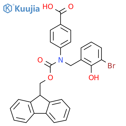 4-{[(3-bromo-2-hydroxyphenyl)methyl]({[(9H-fluoren-9-yl)methoxy]carbonyl})amino}benzoic acid structure