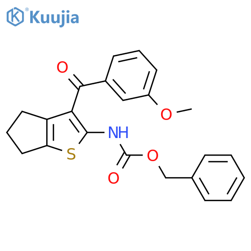 benzyl N-3-(3-methoxybenzoyl)-4H,5H,6H-cyclopentabthiophen-2-ylcarbamate structure