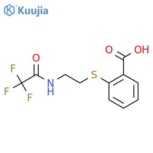 2-{2-(2,2,2-trifluoroacetamido)ethylsulfanyl}benzoic acid structure
