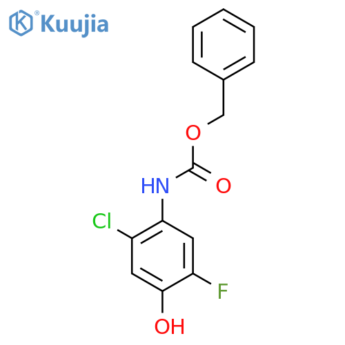benzyl N-(2-chloro-5-fluoro-4-hydroxyphenyl)carbamate structure