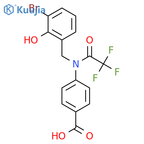 4-{N-(3-bromo-2-hydroxyphenyl)methyl-2,2,2-trifluoroacetamido}benzoic acid structure