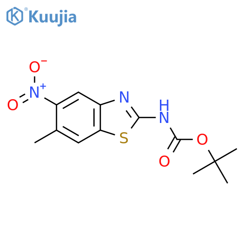 tert-butyl N-(6-methyl-5-nitro-1,3-benzothiazol-2-yl)carbamate structure