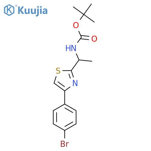 tert-butyl N-{1-4-(4-bromophenyl)-1,3-thiazol-2-ylethyl}carbamate structure
