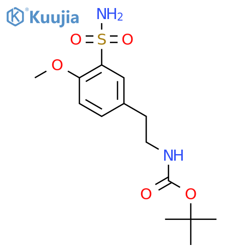 tert-butyl N-2-(4-methoxy-3-sulfamoylphenyl)ethylcarbamate structure