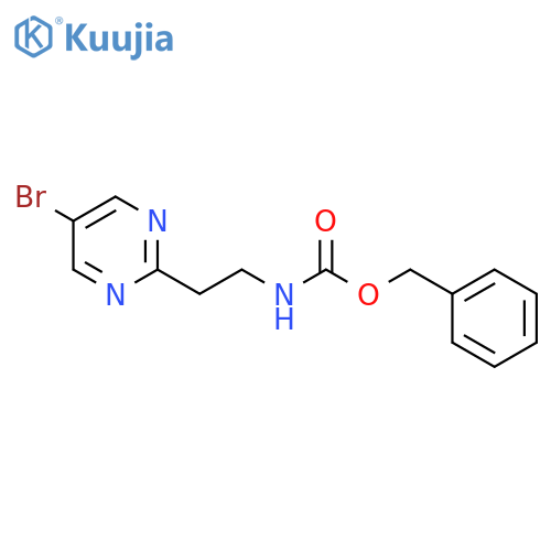 benzyl N-2-(5-bromopyrimidin-2-yl)ethylcarbamate structure