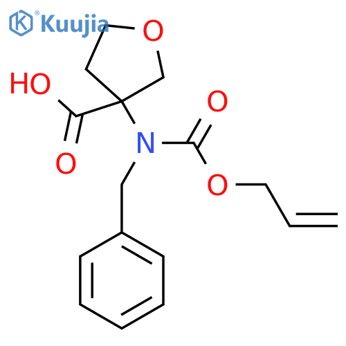 3-{benzyl(prop-2-en-1-yloxy)carbonylamino}oxolane-3-carboxylic acid structure