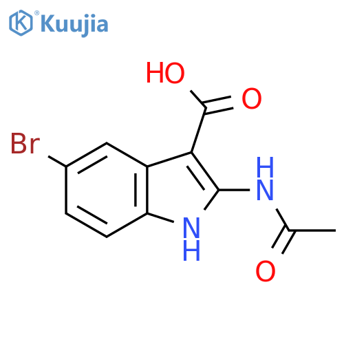 5-bromo-2-acetamido-1H-indole-3-carboxylic acid structure