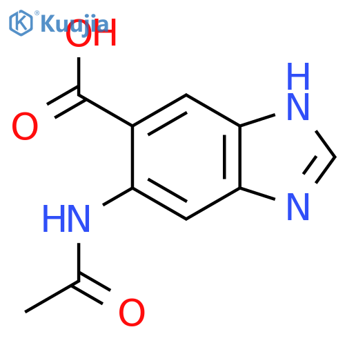 6-acetamido-1H-1,3-benzodiazole-5-carboxylic acid structure