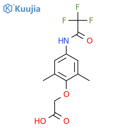 2-2,6-dimethyl-4-(2,2,2-trifluoroacetamido)phenoxyacetic acid structure