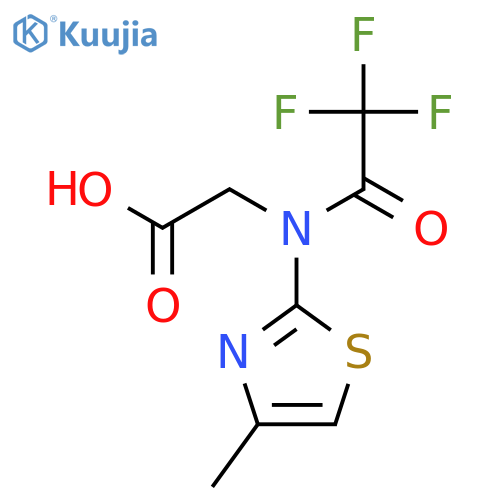 2-2,2,2-trifluoro-N-(4-methyl-1,3-thiazol-2-yl)acetamidoacetic acid structure