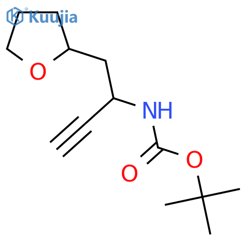 tert-butyl N-1-(oxolan-2-yl)but-3-yn-2-ylcarbamate structure
