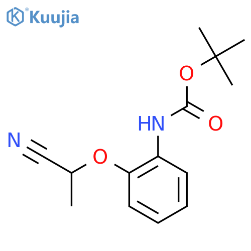 tert-butyl N-2-(1-cyanoethoxy)phenylcarbamate structure