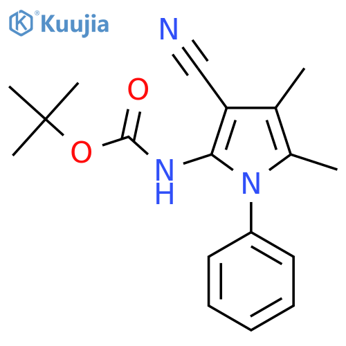 tert-butyl N-(3-cyano-4,5-dimethyl-1-phenyl-1H-pyrrol-2-yl)carbamate structure