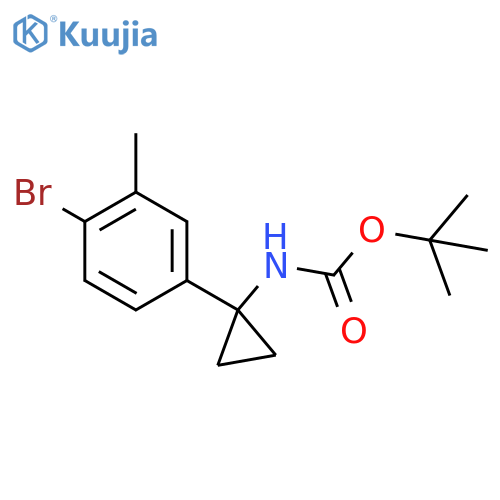 tert-butyl N-1-(4-bromo-3-methylphenyl)cyclopropylcarbamate structure